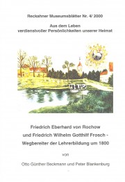 Reckahner Museumsblätter. F. E. von Rohoe und F. W. G. Frosch. Titel. Bild: Schulmuseum Reckahn